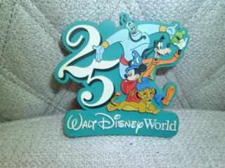 Vintage Walt Disney World 25th Anniversary Magnet Goofy Simba Mickey Mouse