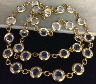 Vintage Jewellery Stunning Sparkling Long Bezel Set Crystal Necklace