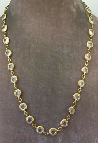 Vintage jewellery stunning sparkling long bezel set crystal necklace 2