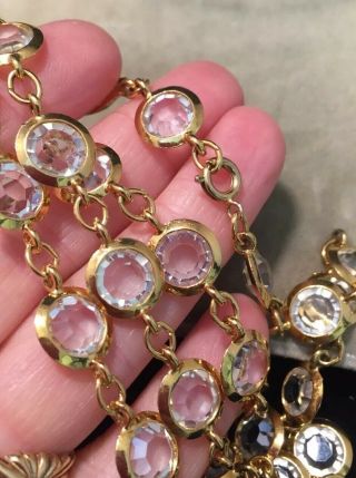 Vintage jewellery stunning sparkling long bezel set crystal necklace 4