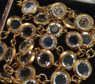 Vintage jewellery stunning sparkling long bezel set crystal necklace 5
