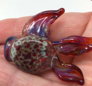 2 Vintage Lampwork Hand Blown Glass Fish Beads Pendants Lamp - work 3