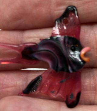 2 Vintage Lampwork Hand Blown Glass Fish Beads Pendants Lamp - work 4