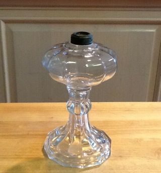 Antique Vintage Clear Glass Oil Kerosene Lamp Base