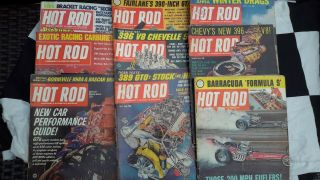 Vintage Hot Rod Magazines 1960s Usa American Tuning Drag Racing 9 Issues