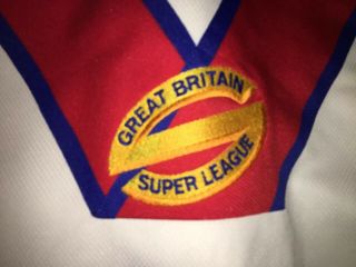 Vintage GB Great Britain League Asics White Shirt.  Large 5