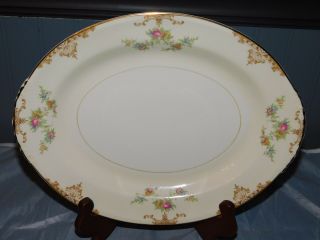 Vtg Vintage Homer Laughlin Aristocrat Oval Platter - Eggshell Nautilus,  Floral