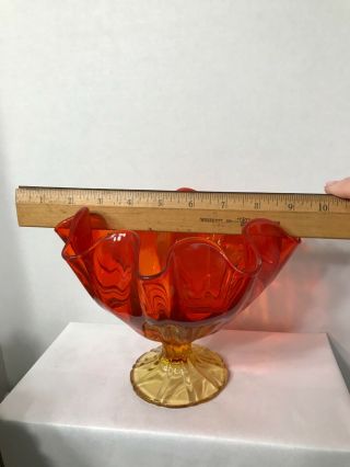 Vintage Viking Amberina Pedestal Compote Candy Dish 5