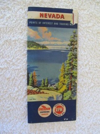 Vintage 1953 Chevron Standard Oil/chevron Road Map/points Of Interest