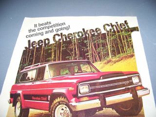 VINTAGE.  1979 JEEP CHEROKEE CHIEF.  1 - PAGE COLOR SALES AD.  RARE (810T) 2