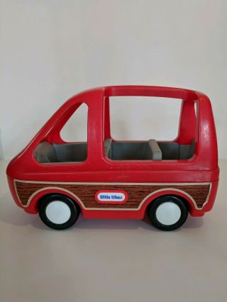 Vtg Little Tikes Dollhouse Red Mini Van Family Car