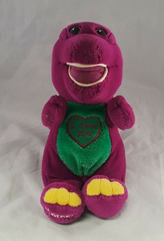 Vintage Barney The Purple Dinosaur Plush Doll I Love You 10 Inch 1990’s