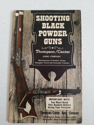 Vintage Shooting Black Powder Guns Thompson Center Arms Co.  1980 Book,  Part List