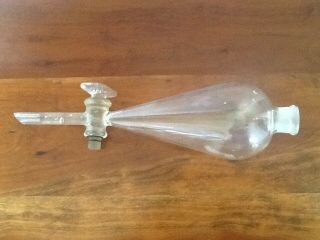Vintage Pyrex Glass Separatory Funnel W/ Stopcock Chemistry Laboratory 125 Ml