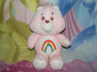 13 " Vintage Pink Rainbow Cheer Care Bear Baby Boy Girl 1980s Plush Gift Soft Toy