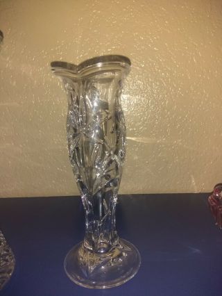 Waterford Cut Crystal Lismore Pattern 7” Footed Small Bud Vase Vintage