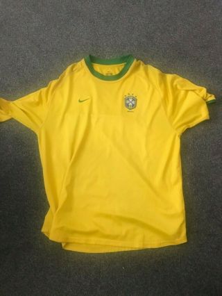 Brasil Yellow Green Home Nike Football Shirt Size Xl Vintage