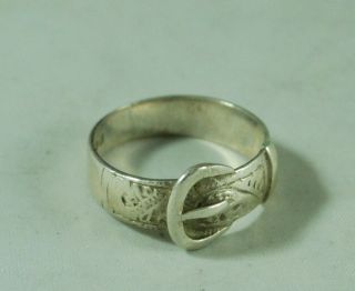 Vintage Silver Buckle Ring Birmingham 1978 3.  7g Size P 1cm A711617