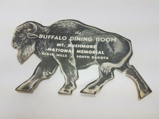 Vintage Menu The Buffalo Dining Room Mt.  Rushmore Black Hills Souvenir Menu