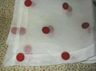 Vintage Pyrex Fire King Lg Red Dot Shear White Display Runner Table Cloth