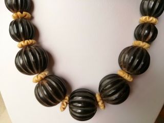 Vintage Jewellery Large Chunky Carved Necklace