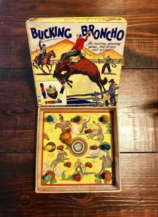 Vintage 1930’s Bucking Bronco Spinning Top Toy Game (transogram)