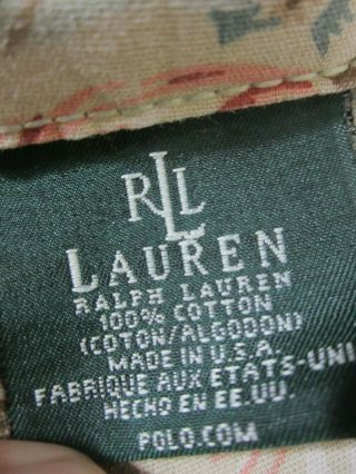 Vtg Lauren Ralph Lauren Charlotte Queen Size Flat Sheet Green Cottage Floral USA 4