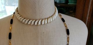 3 MID CENTURY VINTAGE TRAFARI GOLD PLATED NECKLACE 3