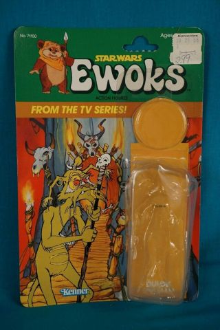 Star Wars Card Back Only Ewoks Tv Series Dulok Shaman 3 - Vintage Moc Carded