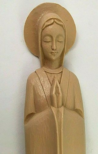 Vintage Mid Century Virgin Mary Molded Celluloid Plastic Statue 13 " Tall