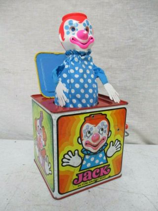 Vintage Mattel Jack In The Box Clown Metal