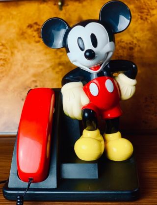 2’ Vintage 1990 Mickey Mouse At&t Push Button Telephone Authentic
