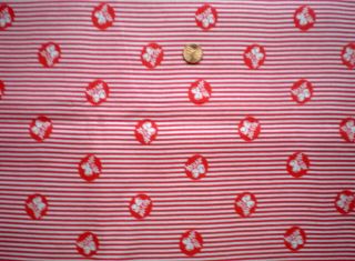 Acorn Novelty Vtg Feedsack Quilt Doll Clothes Sewing Craft Fabric Red White