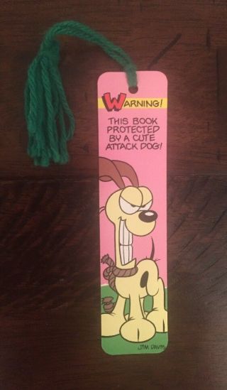Vtg 1978 Garfield " Odie The Attack Dog " Cute Bookmark Antioch Rare 70 
