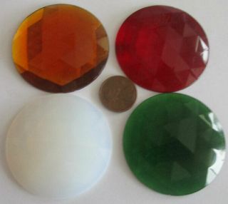 10 Vintage German Glass Assorted Gigantic 50mm Round Stones