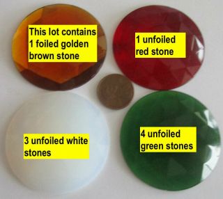10 Vintage German Glass Assorted Gigantic 50mm Round Stones 2