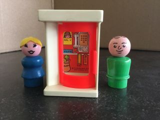 Vintage Fisher Price Little People Phone Booth 1970 