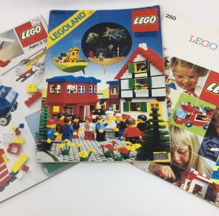 Lego Idea Books Vintage 3 Legoland Building Instruction Manuals Stickers