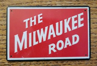 1 Vintage Metal Post Cereal Premium Milwaukee Road Railroad Emblem Sign
