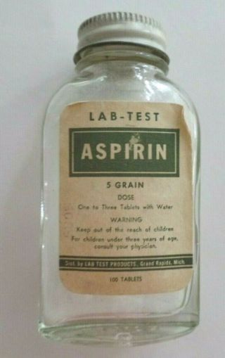 4 Vtg Aster & Other Aspirin & Tylenol Glass & Plastic Bottles / Jars & Mini Tins 2