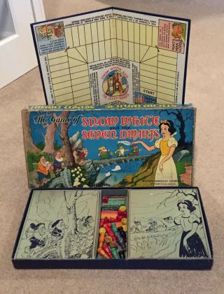 Vintage 1937 Milton Bradley Disney Snow White And The Seven Dwarfs Board Game