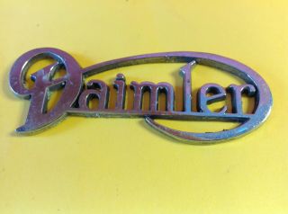 Daimler Chrome Boot Badge Vintage 1950s Or Earlier 9cm Benz Jaguar Car