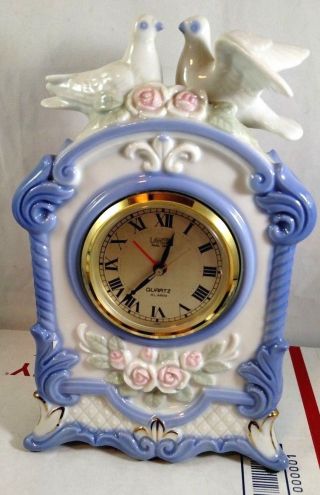 Vintage Landex Royal Craft Quartz Porcelain Alarm Clock Made In Japan Japanese
