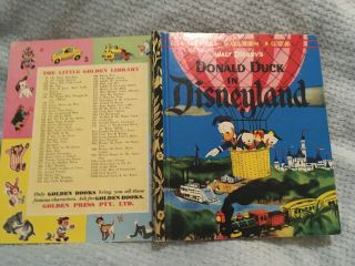 Little Golden Book Vintage First Edition 1969 Donald Duck In Disneyland Vgc Wow
