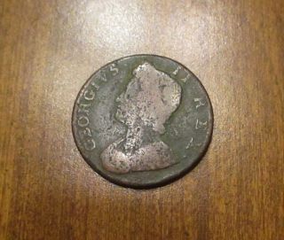 1734 - Great Britain Half Penny - Old Vintage Copper Coin 3