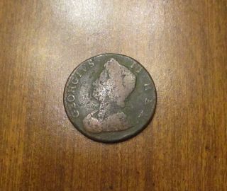 1734 - Great Britain Half Penny - Old Vintage Copper Coin 4