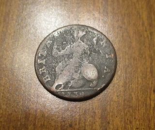 1734 - Great Britain Half Penny - Old Vintage Copper Coin 5