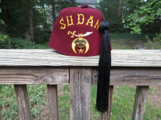 Vintage Shriners Sudan Fez Hat With Tassel Size 7