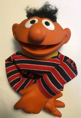Vintage Sesame Street Ernie Plastic Body Hand Puppet Muppets Inc.  Early 1980’s