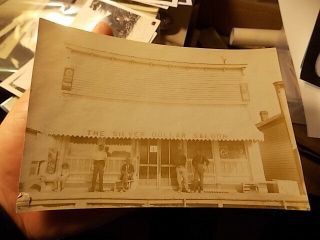 Vintage Snapshot Photo,  Front Of The Silver Dollar Saloon,  Location Unknown